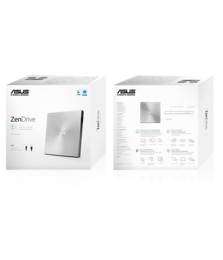 Asus zendrive u9m unidad de disco óptico dvd±rw plata