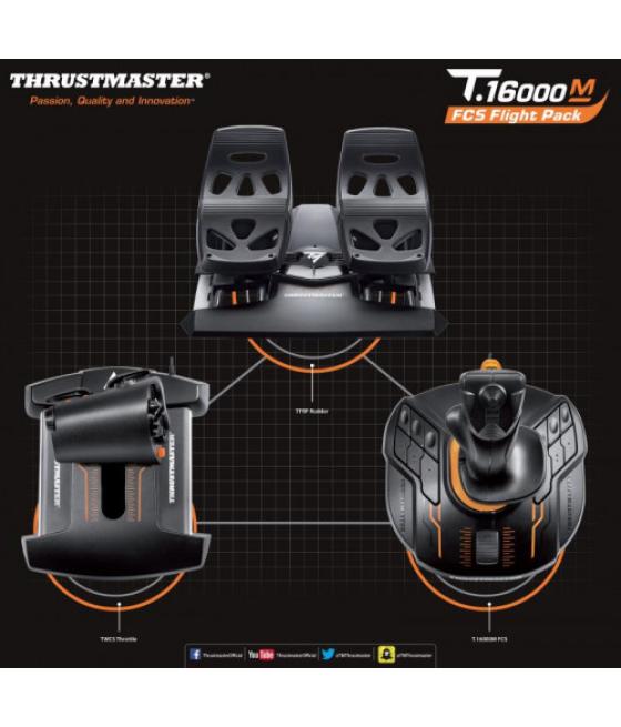 Thrustmaster t.16000m fcs flight pack palanca de mando mac,pc analógico/digital usb negro