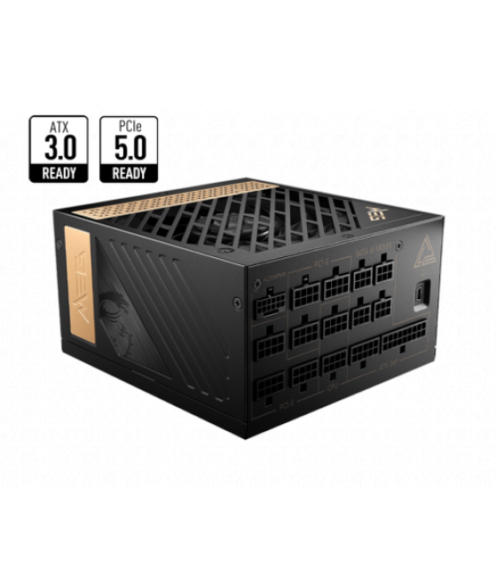 Msi meg ai1300p pcie5 unidad de fuente de alimentación 1300 w 24-pin atx atx negro