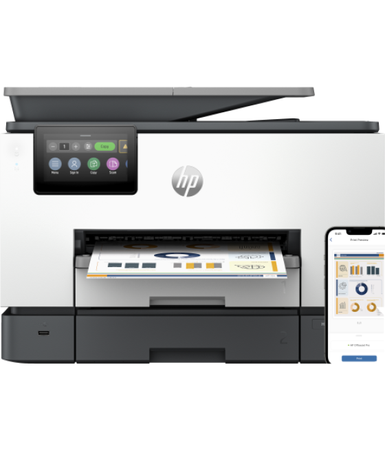 Hp officejet pro impresora multifunción 9130b, color, impresora para pequeñas y medianas empresas, imprima, copie, escanee y env