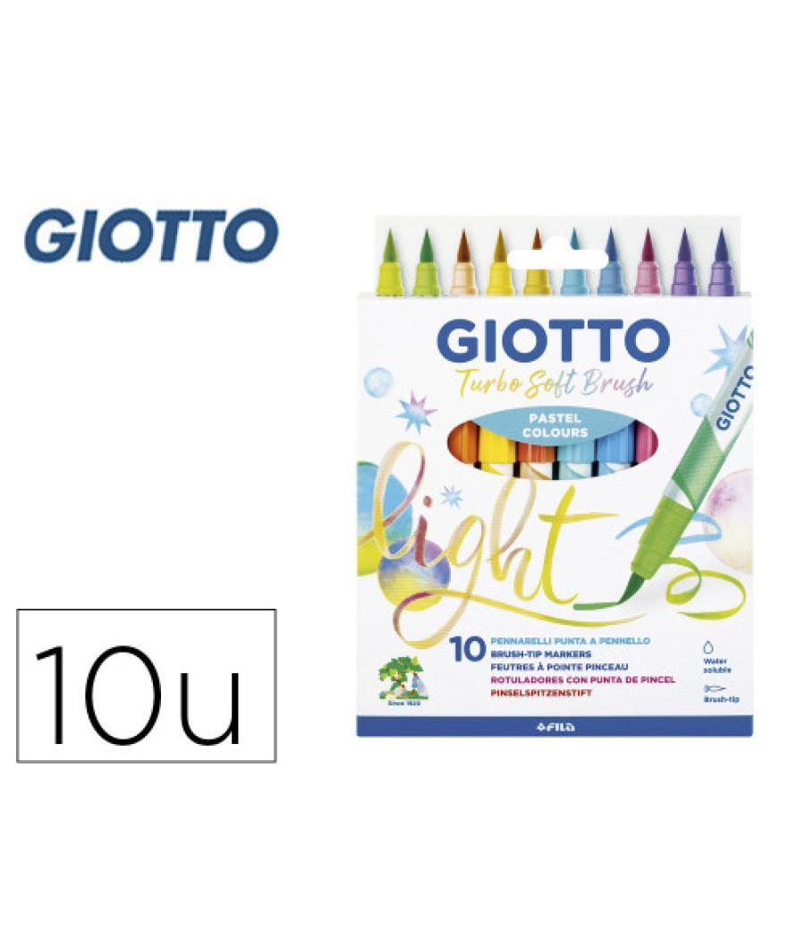 Estuche 10 uds turbo soft brush pastel giotto f426900