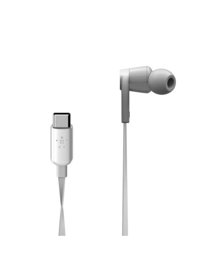 Belkin rockstar auriculares alámbrico dentro de oído llamadas/música usb tipo c blanco