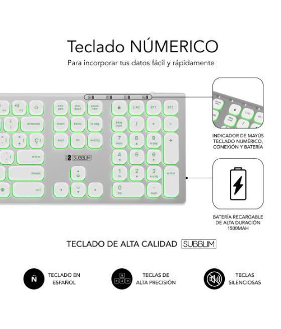 Subblim teclado bluetooth/2.4g master iluminado ext p/b