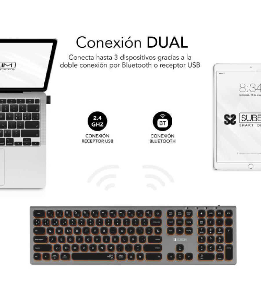 Subblim teclado bluetooth/2.4g master iluminado ext g/n