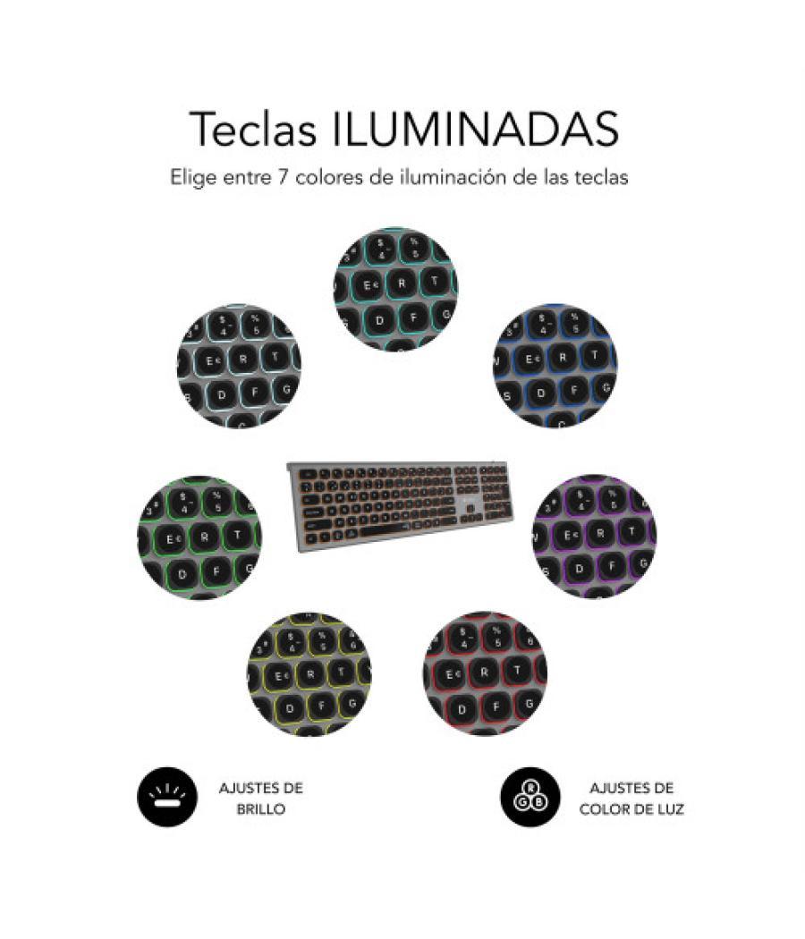 Subblim teclado bluetooth/2.4g master iluminado ext g/n