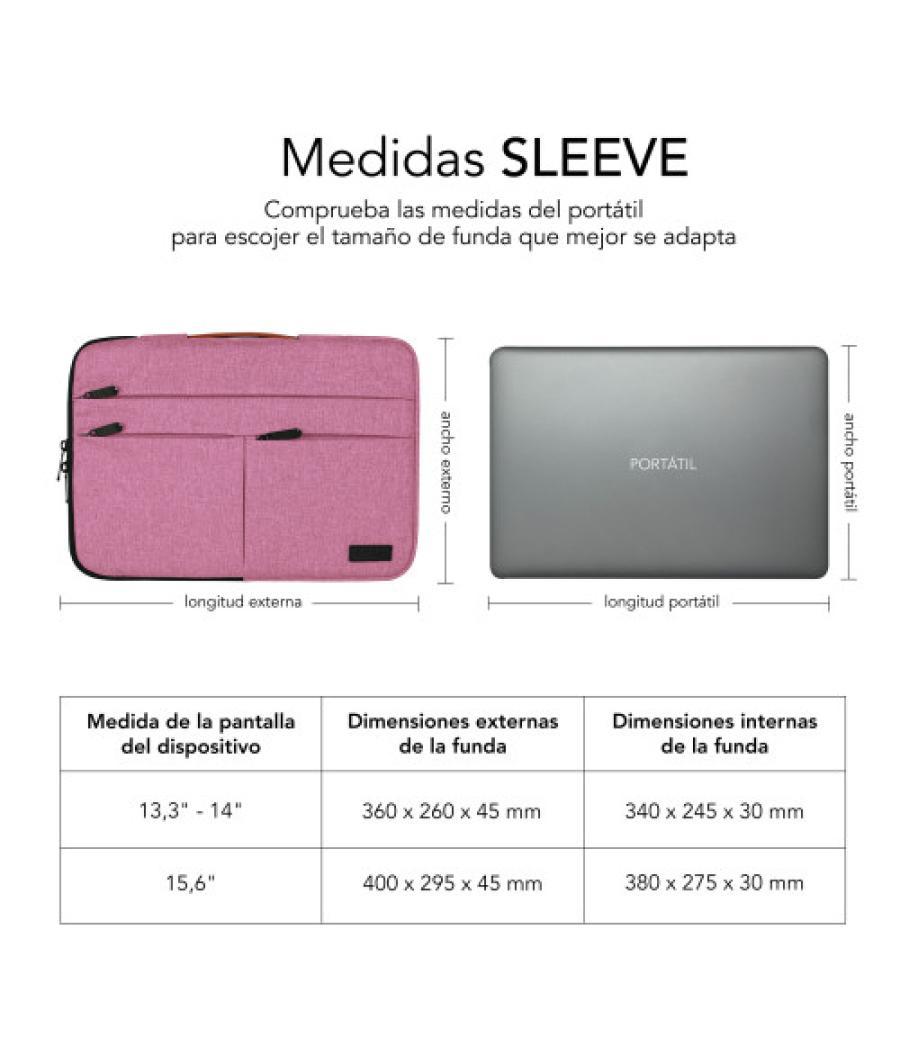 Subblim funda air padding 360 sleeve 13,3-14" pink