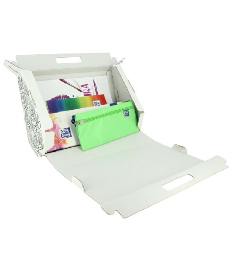 Kit kids1 blocs dibujo+bloc acuarela/tempera+estuche kangoo+temperas oxford 400169566