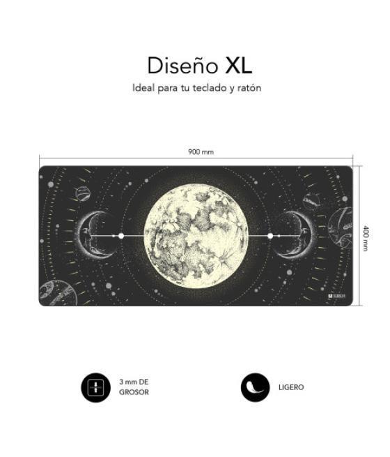 Subblim alfombrilla ratón lunar xl mouse pad 900x400x3