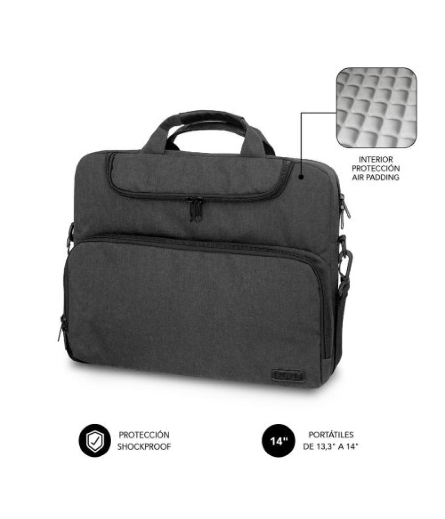 Subblim maletín ordenador air padding laptop bag 13,3-14" gris oscuro