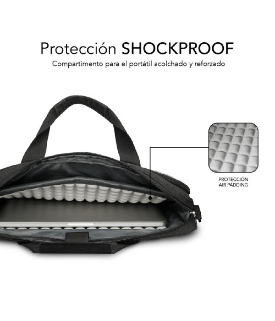 Subblim maletín ordenador air padding laptop bag 13,3-14" gris oscuro