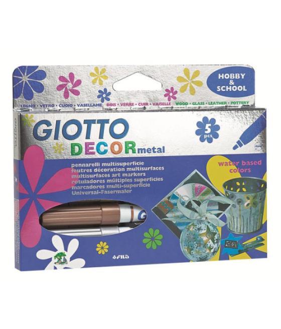 Estuche 5 rotuladores decor metallic giotto f45290000