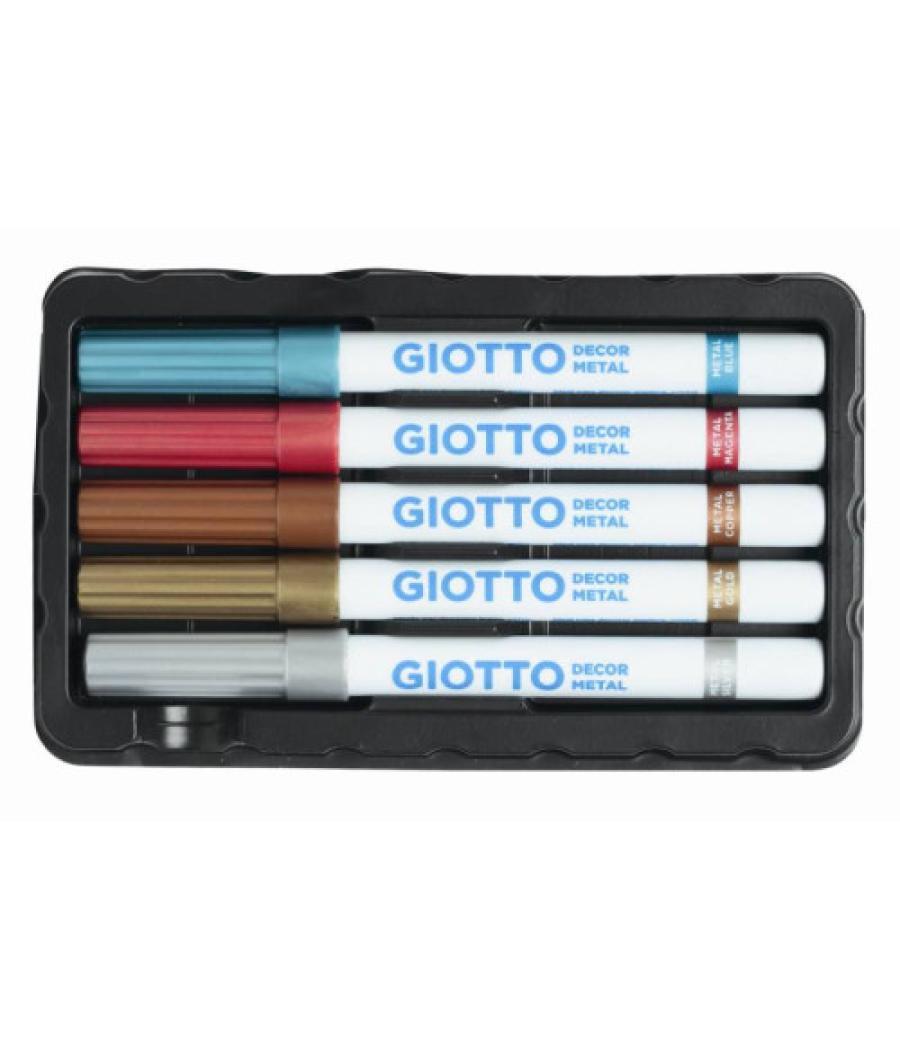 Estuche 5 rotuladores decor metallic giotto f45290000