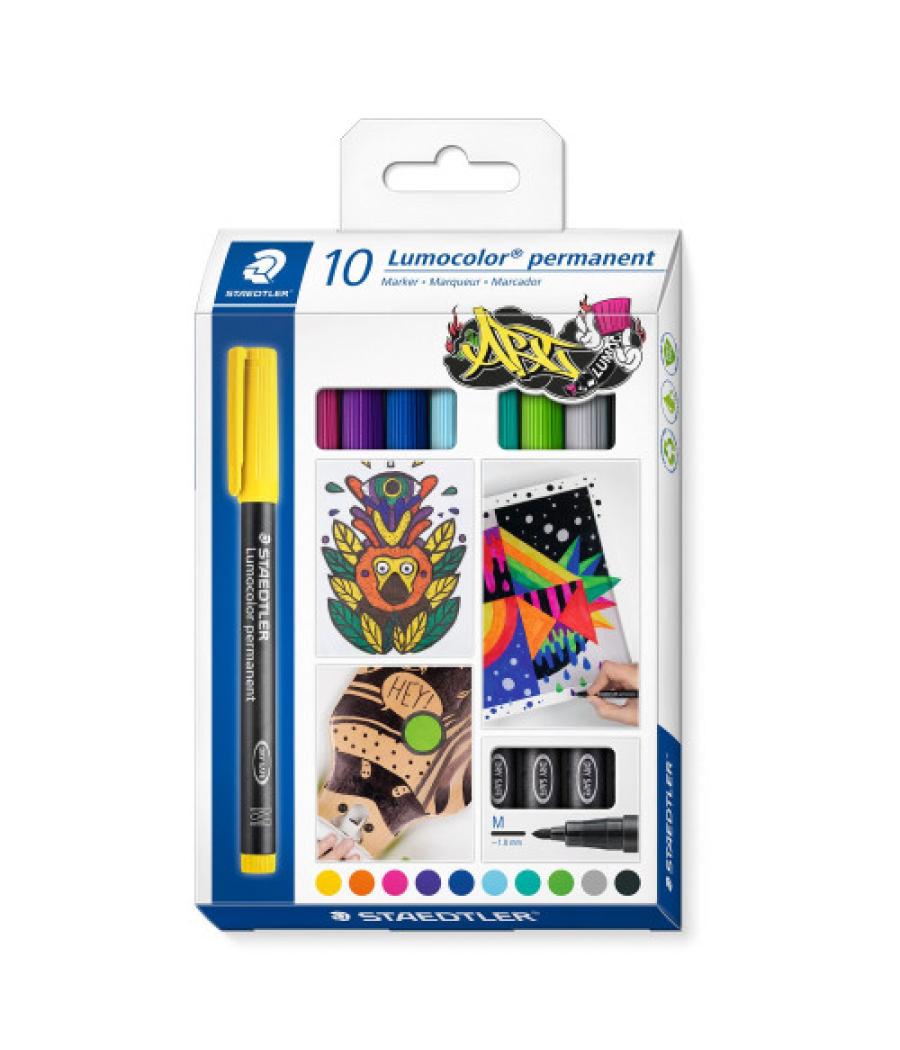 Staedtler lumocolor 317 c10 marcador permanente surtido colores surtidos 10 pieza(s)