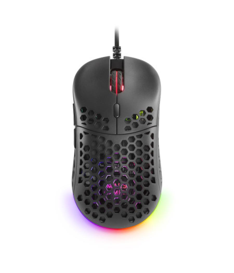 Mars gaming mm55 negro ratón gaming rgb chroma ultra-ligero 55g 12800 dpi