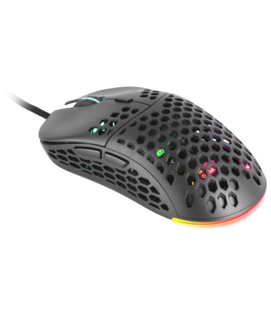 Mars gaming mm55 negro ratón gaming rgb chroma ultra-ligero 55g 12800 dpi