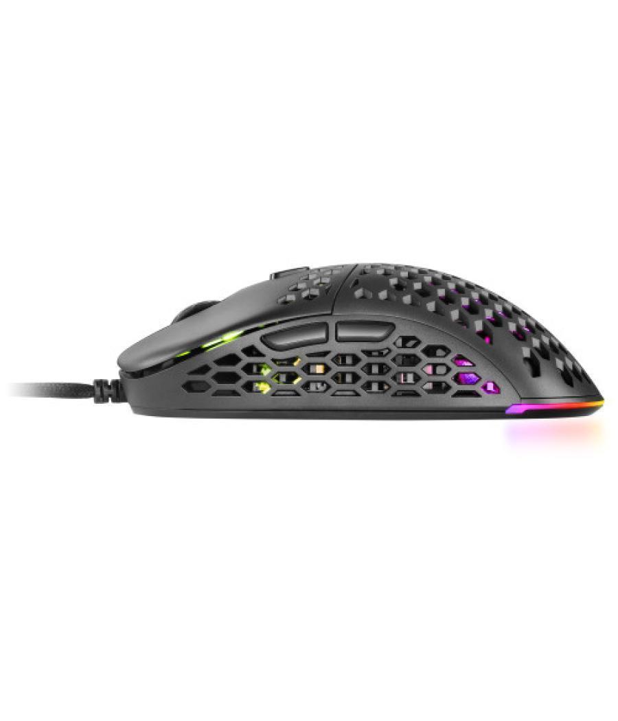 Mars gaming mm55 negro ratón gaming rgb chroma ultra-ligero 55g 12800 dpi