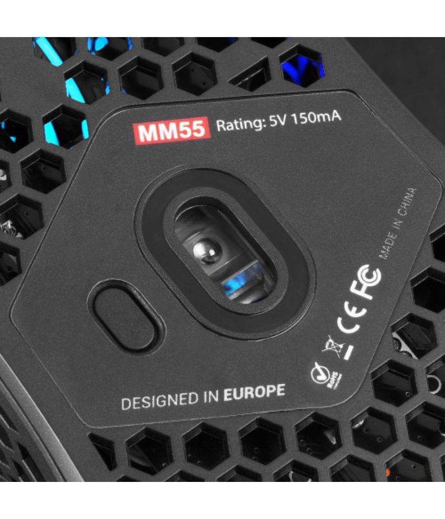Mars gaming mm55 negro ratón gaming rgb chroma ultra-ligero 55g 12800 dpi
