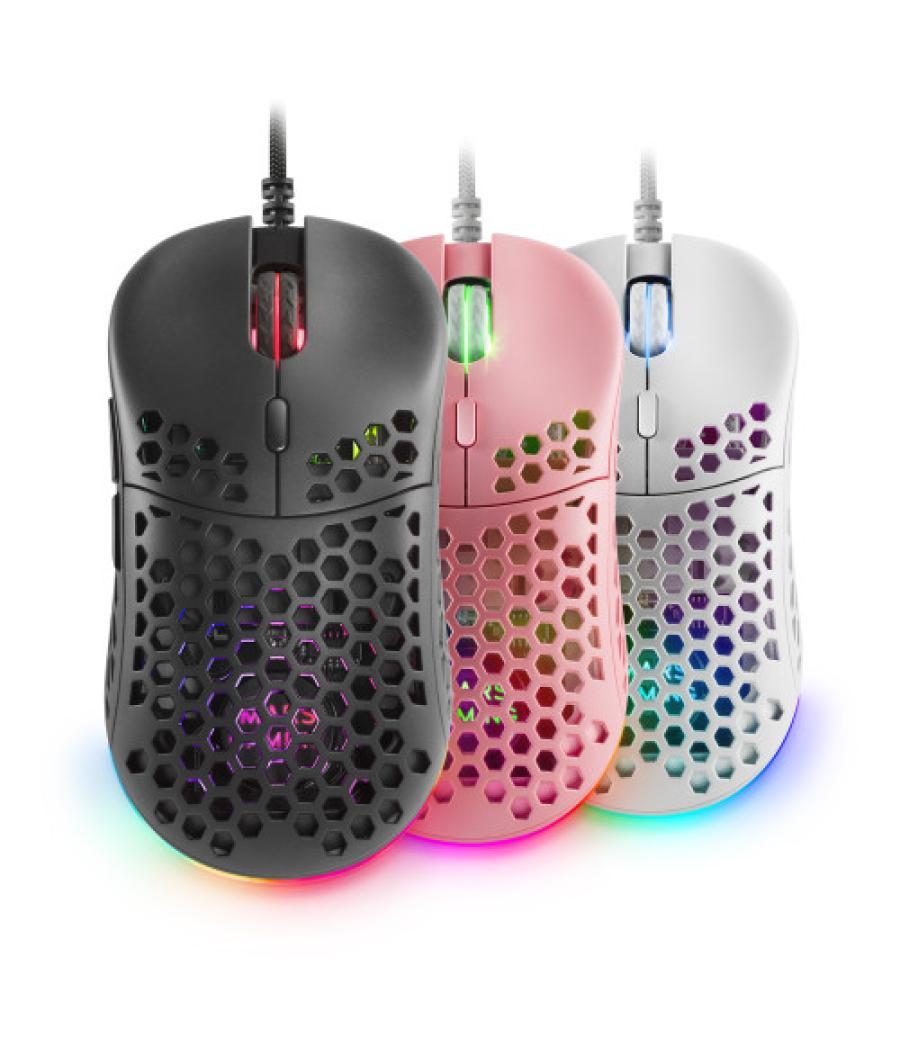 Mars gaming mm55 negro ratón gaming rgb chroma ultra-ligero 55g 12800 dpi