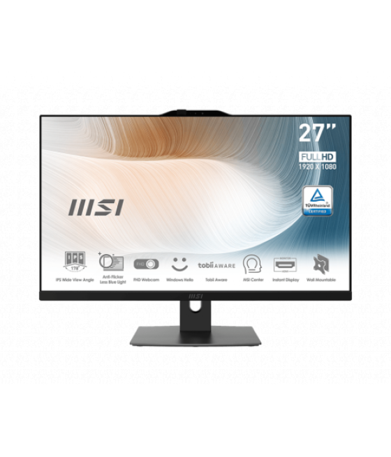 Msi modern am272p 12m-010eu intel® core™ i7 68,6 cm (27") 1920 x 1080 pixeles 16 gb ddr4-sdram 512 gb ssd pc todo en uno windows