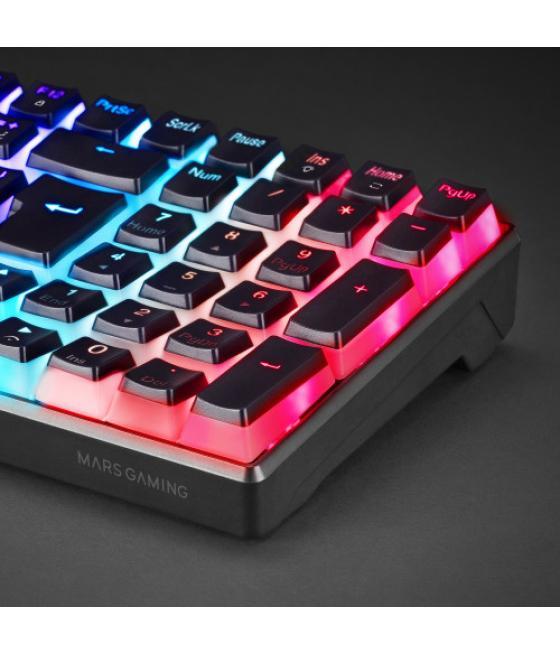 Mars gaming mkultra teclado mecánico negro rgb compacto 96% switch outemu sq marrón español