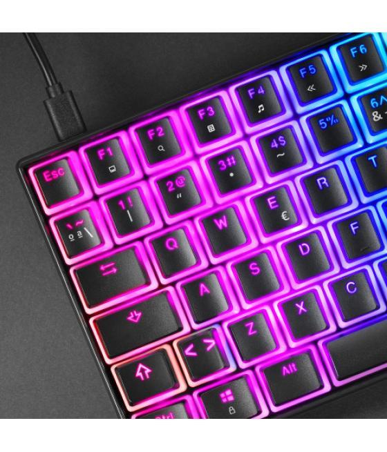 Mars gaming mkultra teclado mecánico negro rgb compacto 96% switch outemu sq marrón español