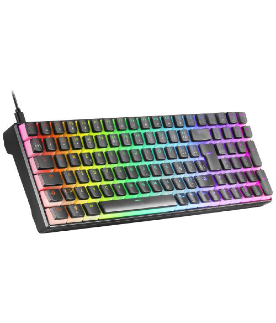 Mars gaming mkultra teclado mecánico negro rgb compacto 96% switch outemu sq marrón español