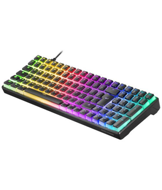 Mars gaming mkultra teclado mecánico negro rgb compacto 96% switch outemu sq marrón español