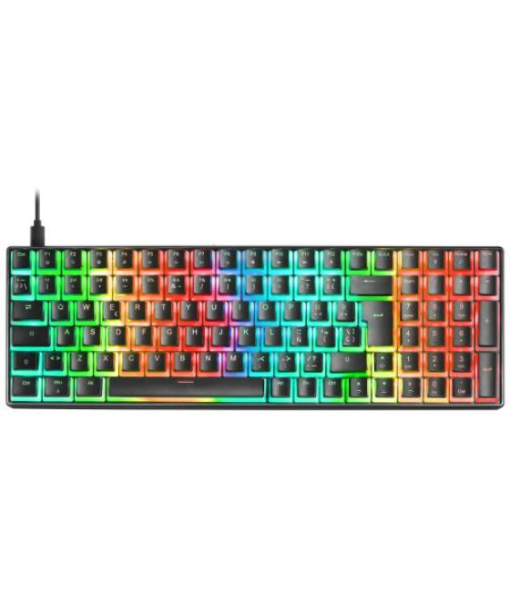 Mars gaming mkultra teclado mecánico negro rgb compacto 96% switch outemu sq marrón español