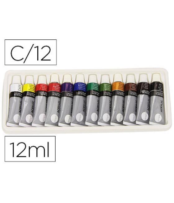 Set pintura acrílica 12x 12ml simply daler rowney d126500012