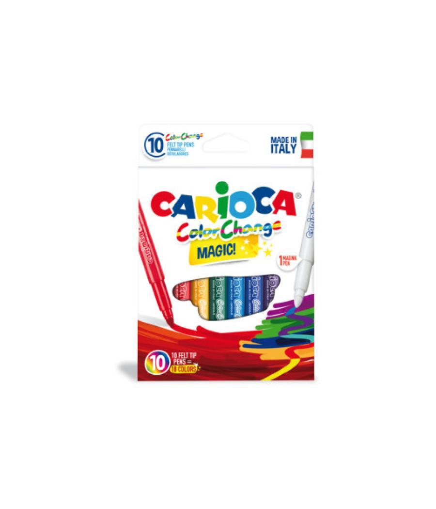 Caja 10 rotuladores mágicos color change carioca 42737