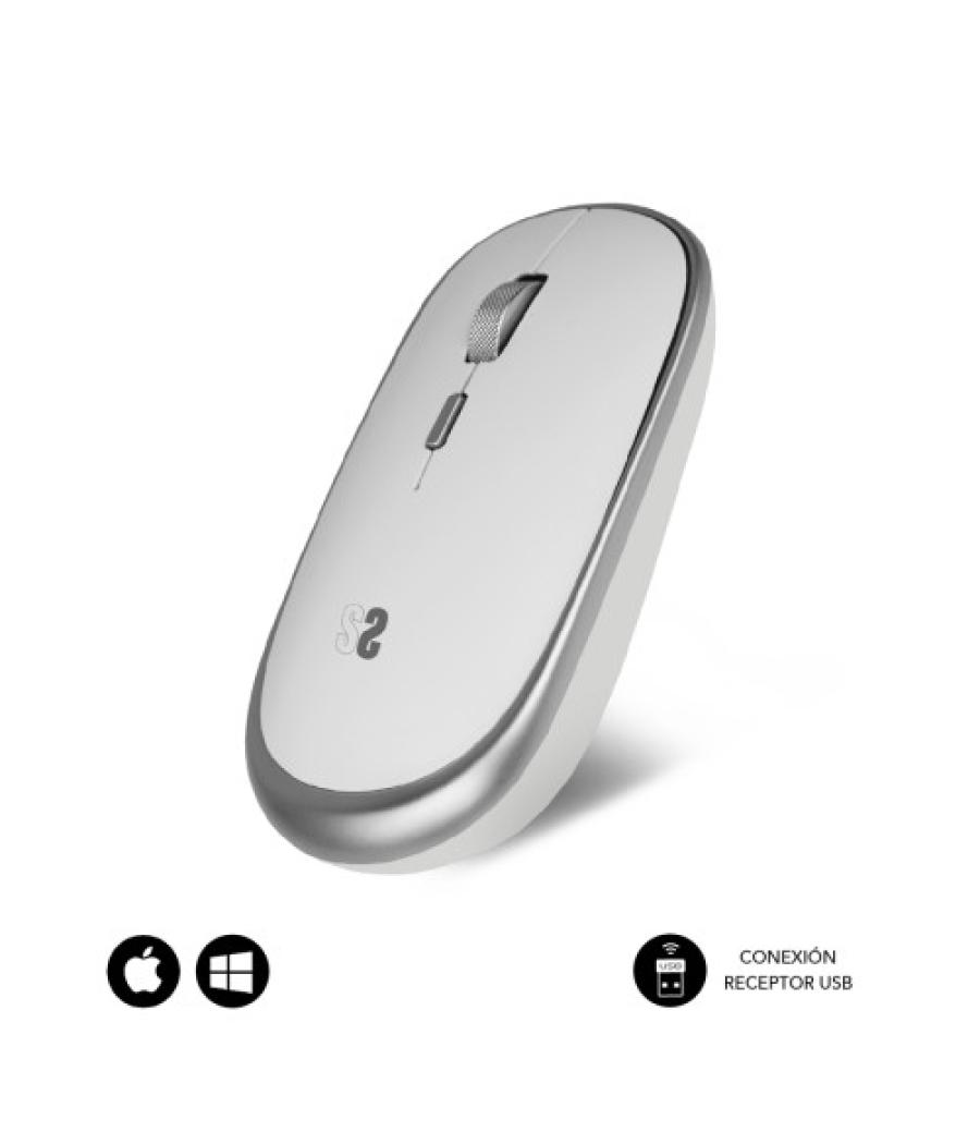 Ratón óptico inalámbrico wireless mini mouse silver