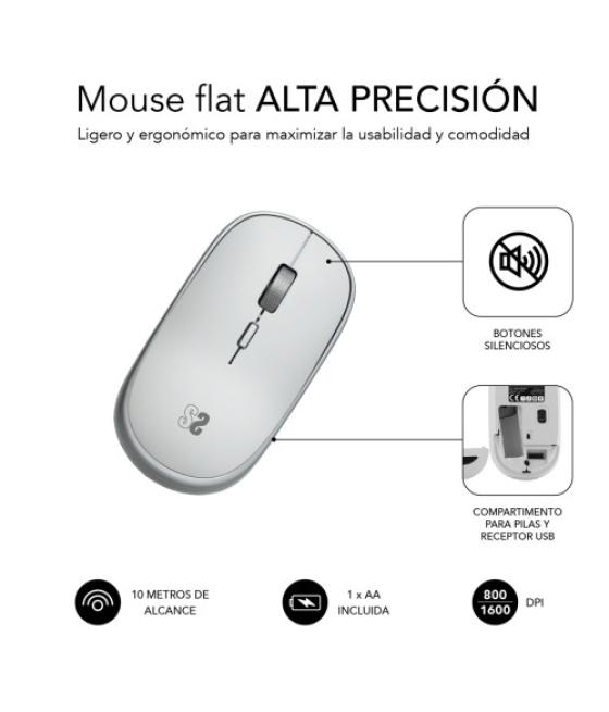 Ratón óptico inalámbrico wireless mini mouse silver