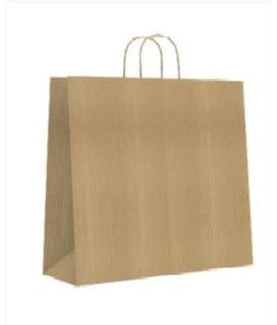 Bolsa papel con asas kraft marron l 32x14x40 cm bismark 329839