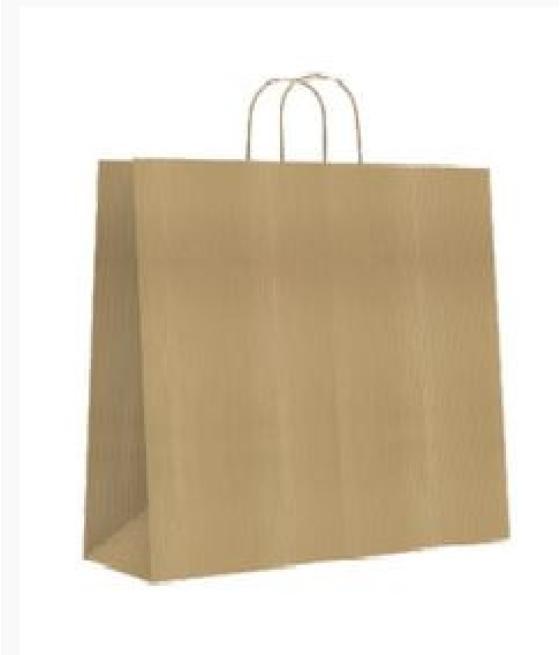 Bolsa papel con asas kraft marron s 24x10x32 cm bismark 329837