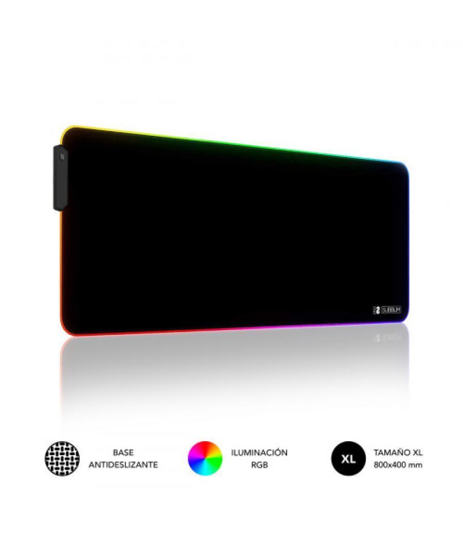 Subblim alfombrilla/tapete ratón luz led rgb 9 colores extra grande