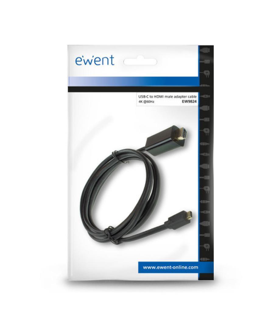 Ewent ew9824 adaptador de cable de vídeo 2 m usb tipo c hdmi tipo a (estándar) negro