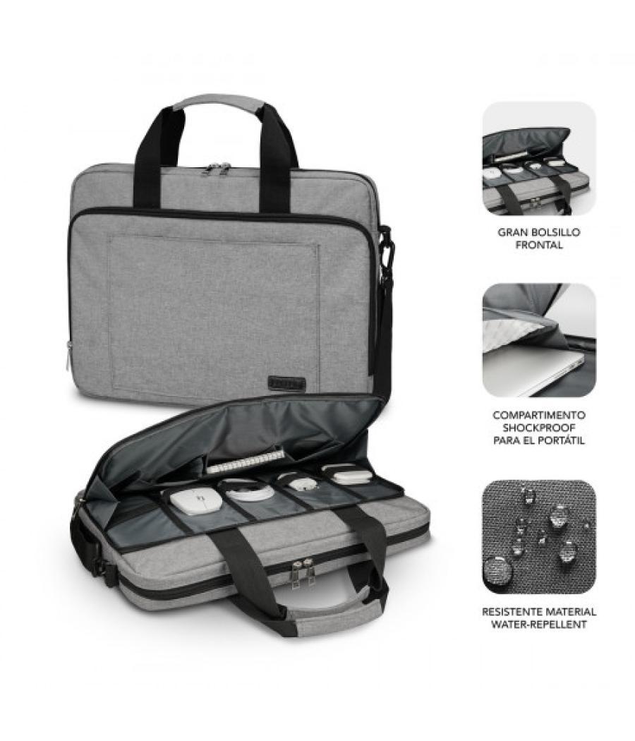 Subblim maletín ordenador air padding laptop bag 15,6" grey