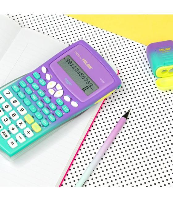Milan 159110sngrbl calculadora bolsillo calculadora científica lila, turquesa