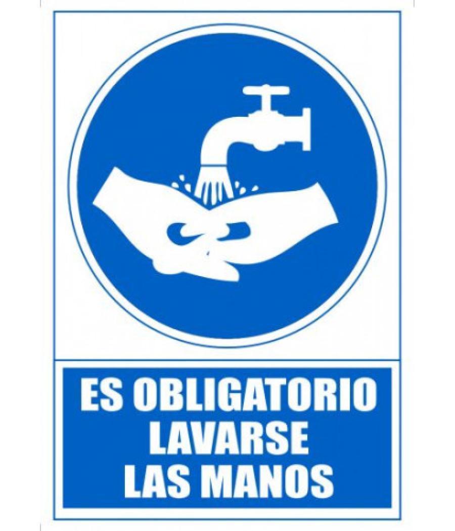 Señal "obligatorio lavarse las manos" 210 x 297mm pvc azul archivo 2000 6173-13 az