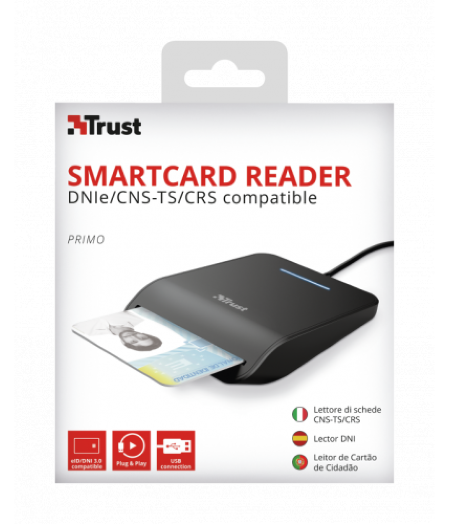 Trust primo lector de tarjeta inteligente interior negro cardbus+usb 2.0