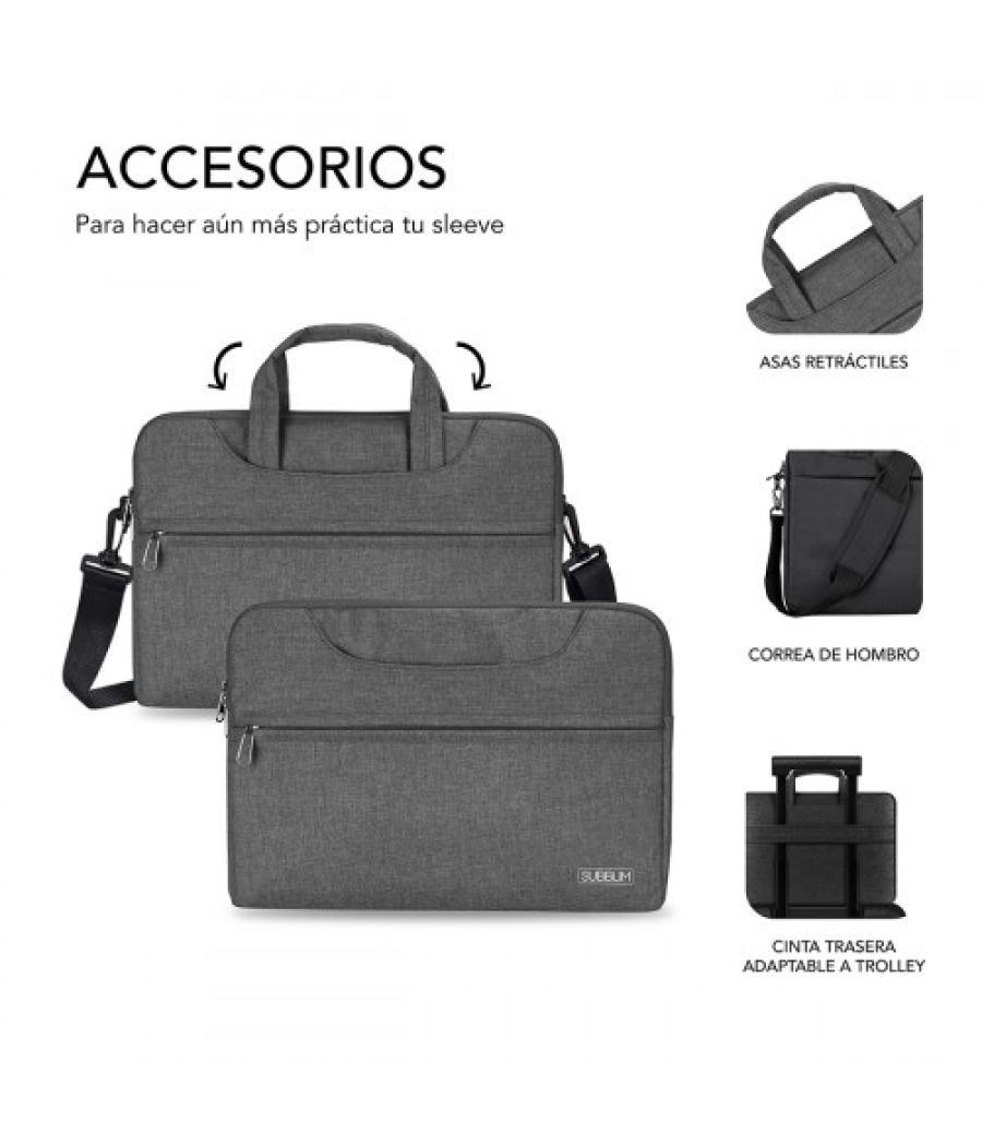 Subblim funda ordenador business laptop sleeve 13,3-14" grey