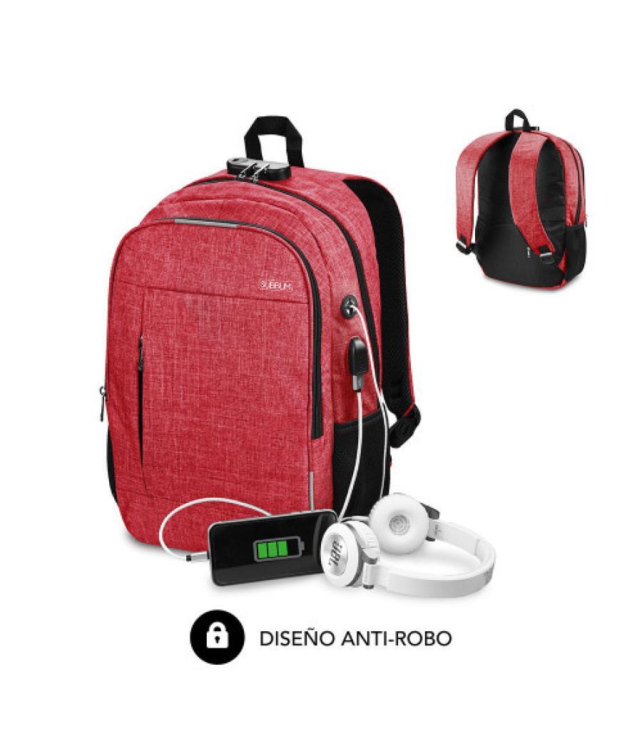Subblim mochila para portátil urban lock backpack 16" red