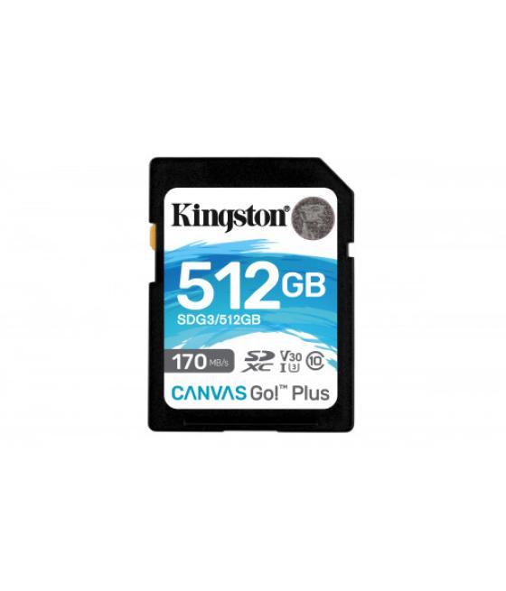 Kingston technology canvas go! plus memoria flash 512 gb sd clase 10 uhs-i