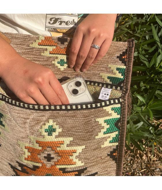 Bolso bandolera de festival Kilim beige