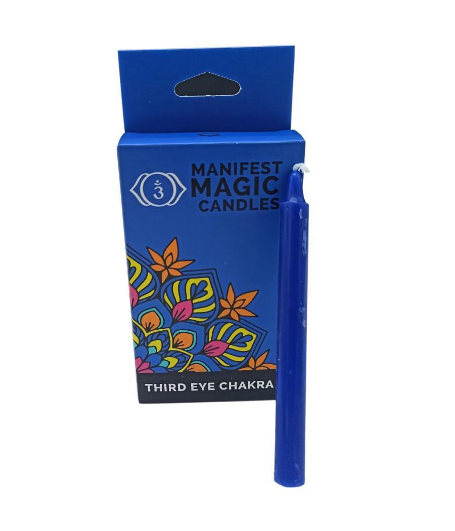 Velas Mágicas Manifest (paquete de 12) - Azul Oscuro - Chakra del Tercer Ojo