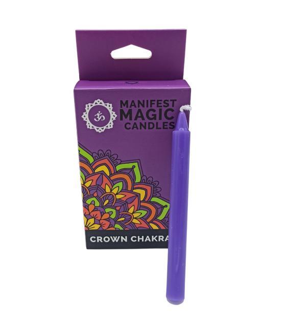Velas Mágicas Manifest (paquete de 12) - Púrpura - Chakra de la Corona