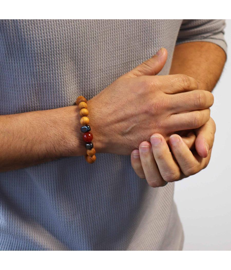 Pulsera de Cedro - Chakra Raíz - Jaspe Rojo