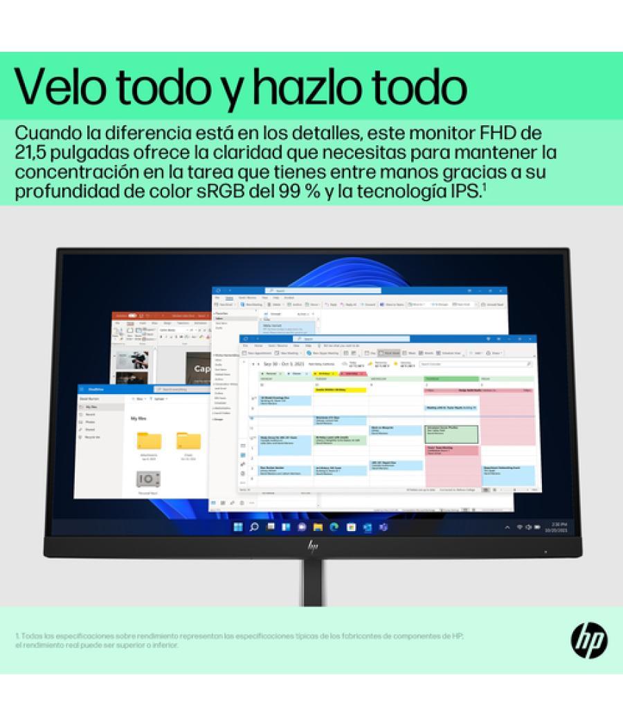 HP E-Series E22 G5 54,6 cm (21.5") 1920 x 1080 Pixeles Full HD LED Negro, Plata