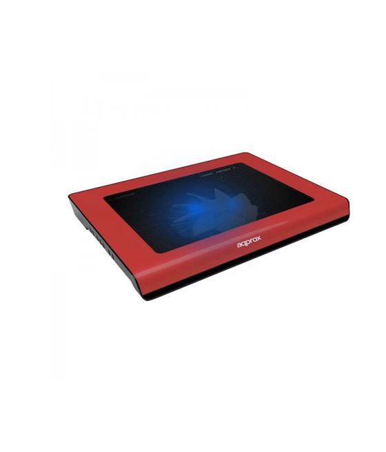 Laptop cooler pad 14'' 2 leds rojo approx