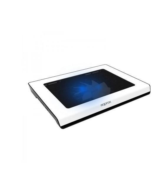 Laptop cooler pad 14'' 2 leds blanco approx